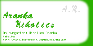 aranka miholics business card